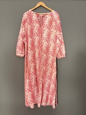 & Other Stories Floral Midi Art to Wear Dress Pink Red Print Boho US 6